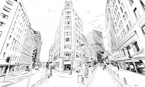 street and buildings